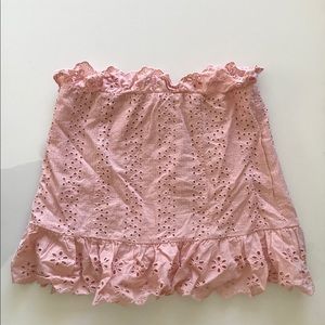 Tularosa Rose Pink Eyelet Mini Skirt